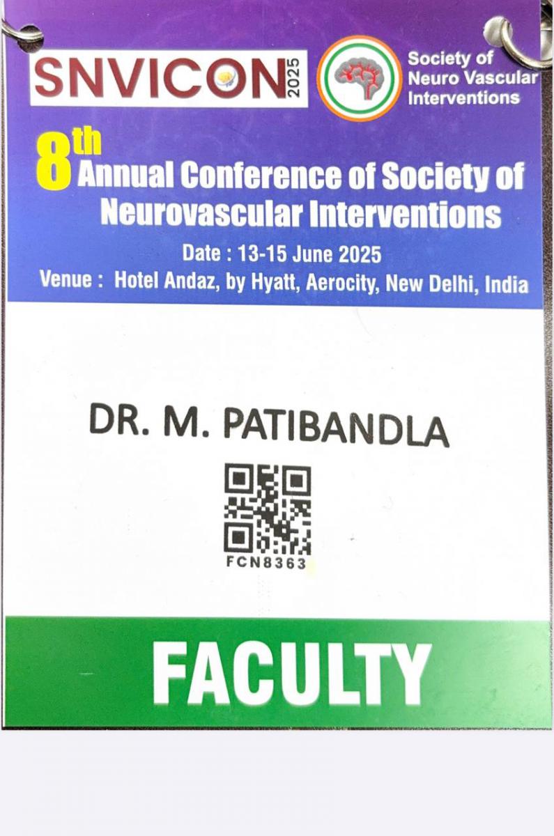 Dr. Mohana Rao presented at SNVICON 2025 for Groundbreaking Treatment of Giant Brain Aneurysm